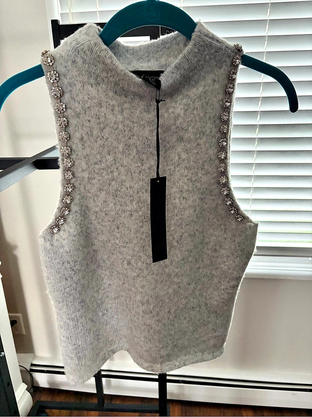 House of Harlow Embellished Tank Top in Gray Size XS NWT